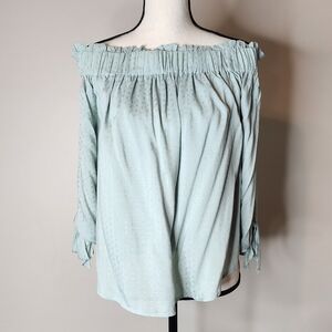 Wishlist Apparel off shoulder tie 3/4 length Top